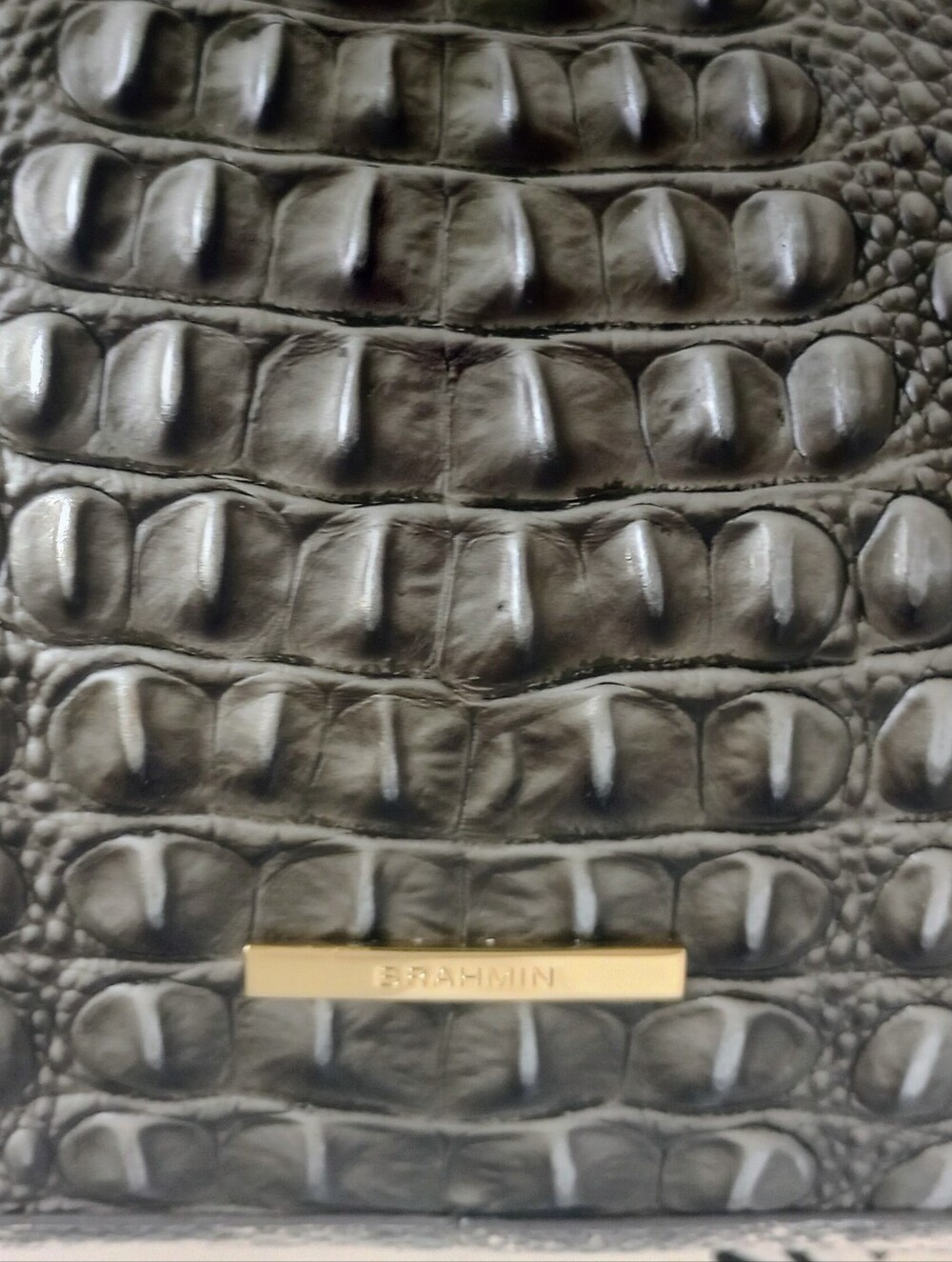 Brahmin Tabitha Steel Fontaine Shoulder Bag, Croc & Snake Embossed Leather - Picture 3 of 13